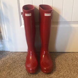 Red Hunter Boots Tall